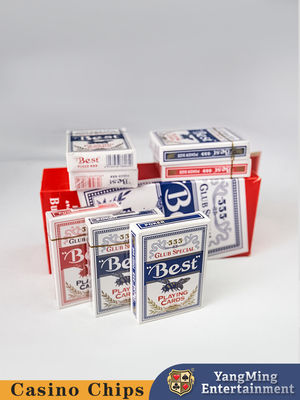 Melhores 555 Marca Blue Core Papel Cards 100% Papel Poker Club Playing Cards 3.3mm Thinkness Factory Stock