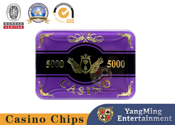 A bacará Chip Set High Temperature Gold acrílico chapeou a microplaqueta do jogo de tabela do pôquer