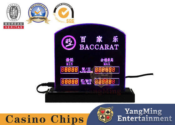 Os jogos de tabela da bacará dedicaram a tabela eletrônica Bet Limit Customized Logo do pôquer do casino do sinal do limite da tabela do diodo emissor de luz