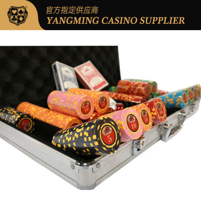 Clube de Poker Texas Hold'em 600 peças Chips de barro conjunto ABS Chips de Poker