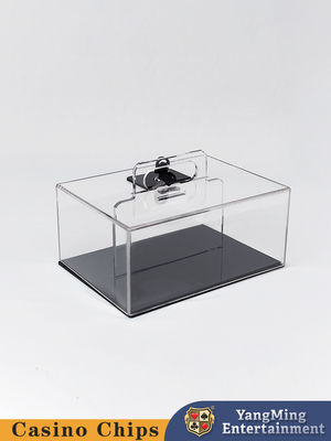 Novo Design Transparente Acrílico Bloqueio Portavel Chip Case Texas Clube Jogo de Poker Countertop Chip Case