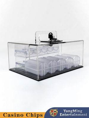 Fábrica Acrílico 400 Yards Chip Case Com Bloqueio Poker Table Game Table Top Chip Case