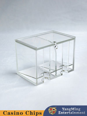 Fábrica personalizada de dois compartimentos transparente 8 baralhos de cartões de descarte porta de poker caixa de cartas caixa de jogo de mesa porta de descarte