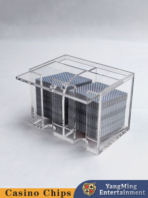 em venda Acrílico Clear 8 Deck Discard Holder Casino Club Poker Table Game Table Top Discard Holder