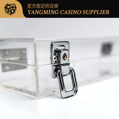 Venda a retalho personalizada Acrílico transparente de bloqueio de chip de bandeja Baccarat Casino Poker jogo de mesa de cima de chip de bandeja