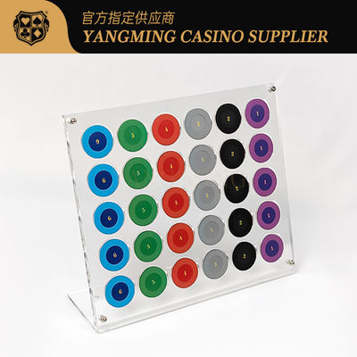 Venda a retalho personalizada de 30 peças de acrílico transparente para o jogo de mesa de roleta de casino