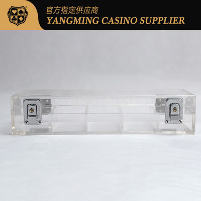 Venda por atacado 100 Yards 50mm Casino Poker Chip Tray Bloqueio Acrílico Chip Tray Para Casino Casual Game Poker Chip Tray