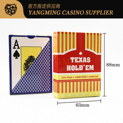 Lançamento de novo produto Texas Hold'em Cartão de pôquer de plástico impermeável Poker congelado Jogo de ponte vermelho e azul