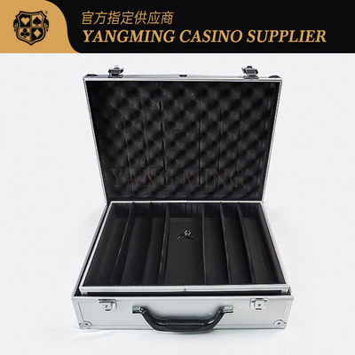 Texas Hold'em Baccarat Chip Case Conjunto de Chip Case de Alumínio Prateado