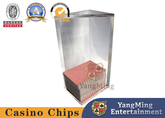 Clube VIP de jogos de azar Triângulo personalizado Acrílico Cartão de descarte Poker Dealer de mesa de jogo de cartas de sucata Stand de cartões de plástico transparente