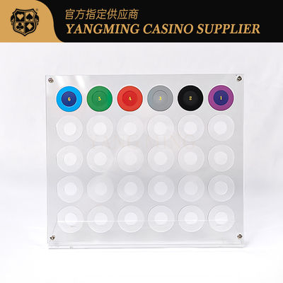 30pcs 40mm Diâmetro Roulette Buracos Acrílico Poker Chips Display Stand Holder Poker Chip Rack