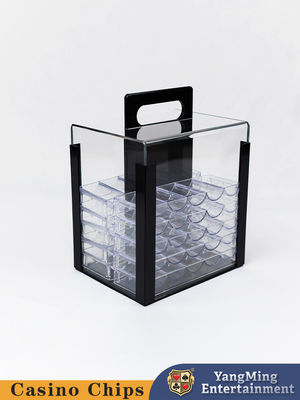 Factory Quality Thinkness Acrílico 1000PCS Poker Chips Redondas Portador Mão Carregador Full Chips Transparente Casca