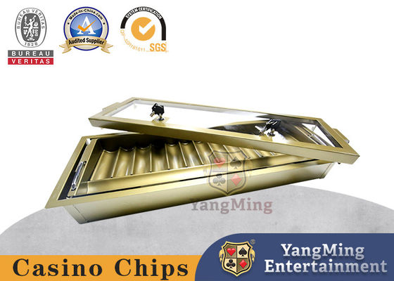 Casino Chip Holder For Round Poker Chip And Plaque da dupla camada do metal de 14 fileiras