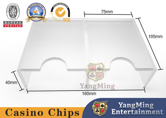 Cartão largo do tamanho acrílico do engrossamento Matte Open Card Cover Box para os acessórios da bancada da tabela do pôquer necessários