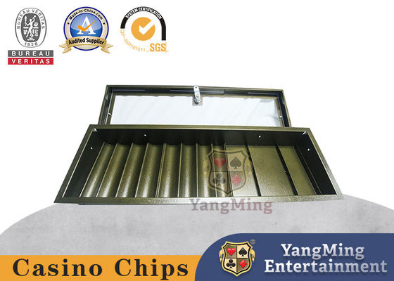 O casino industrial Chip Tray Single Layer Poker Chips do metal das fileiras do ferro 8 flutua a prata brilhante