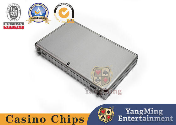 Vinte-e-um de alumínio luxuoso Chips Case das rodas de roleta da prata da esponja de 600pcs 14g Clay Chip Box Casino Baccarat Portable