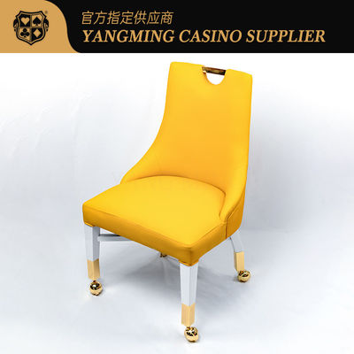 Novo Design Macau Casino Conforto Couro Cadeira de Poker de Madeira Jogadores Cadeira de Casino com Rodagens