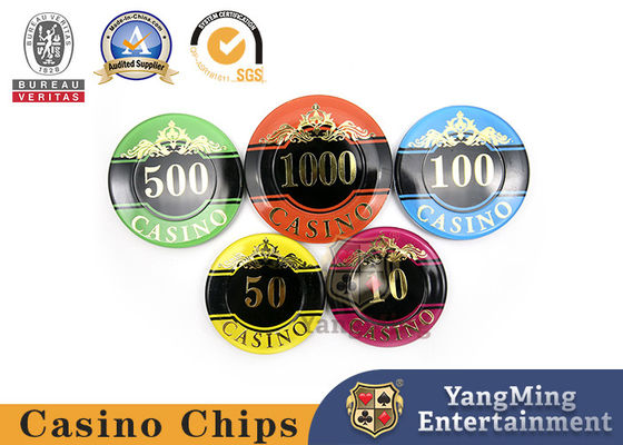 760 peças de chips de acrílico de alta qualidade, Texas Hold'em, estampado a quente, chips de plástico, chips roxos anti-falsificação.