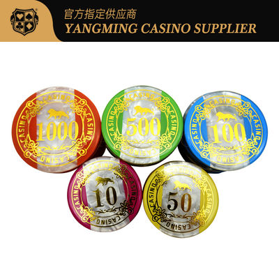Conjunto de Fichas Triplas de Acrílico de Alta Qualidade para Jogo de Mesa de Cassino Baccarat Poker