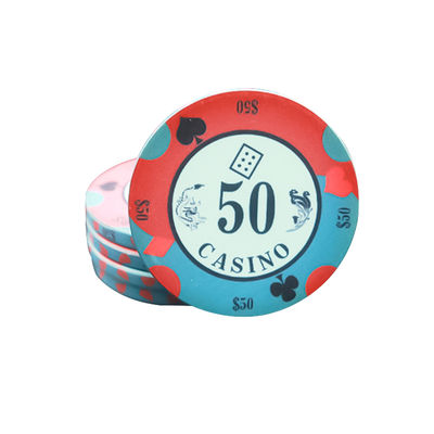Logotipo personalizado Texas Hold'em Anti-Falsificação Clay Poker Cards Cerâmica Chips Casino Texas Xadrez Sala de Mahjong