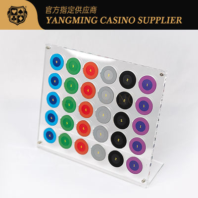 Novo e totalmente transparente, 30 peças, porta-chips de poker, porta-chips de mesa de cassino, porta-chips redonda.