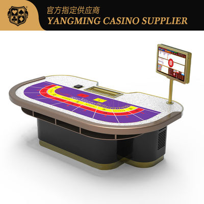 High-End Casino Table Solution 9 jogadores Baccarat / Poker híbrido com logotipo personalizado