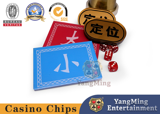Vermelho e Azul Frente e traseiro Impressão Tamanho Posicionamento Botão Casino Poker Jogos de Mesa Personalização