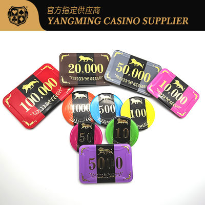 exemplo de Chip Set With Aluminum Chips do pôquer do casino da espessura RFID de 3.3mm
