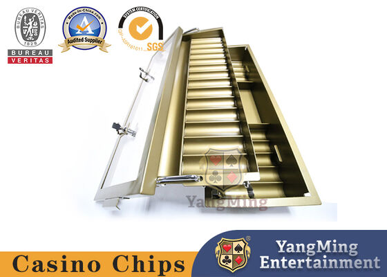 A dupla camada 15 enfileira o pôquer Chip Holder Suitable For da fileira de Clay Chips Float Lift And Down 14 40mm Chips Carrier redondo