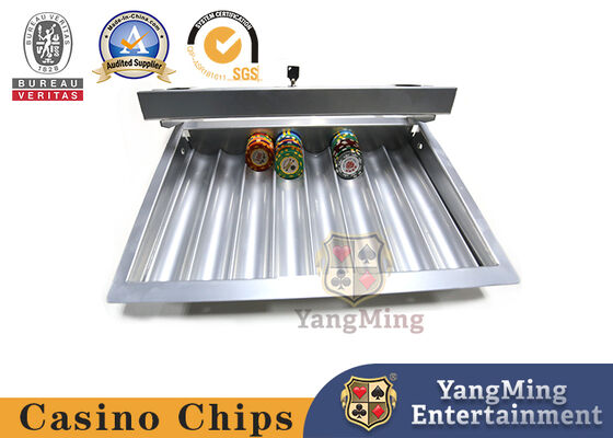 O casino dedicou o pôquer Chip Case Single Lock Gold de 1 camada colore Chips Set Float Classic Style com tampa transparente