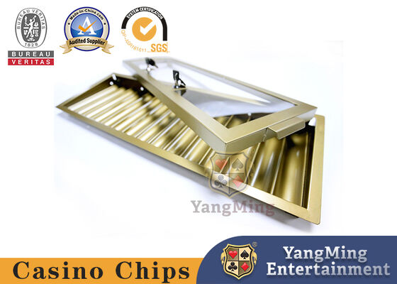 15 linhas Material metálico e 600-800pcs Chips Capacidade Chip Tray Holder para Casino Poker Mesa Chips Set Case
