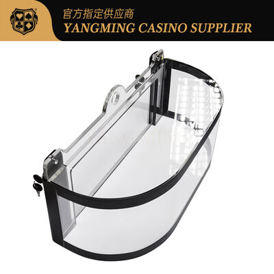 O acrílico engrossa casino dedicado Chips Dealer Holder da tabela de Chips Carrier Roulette Wheel Gambling
