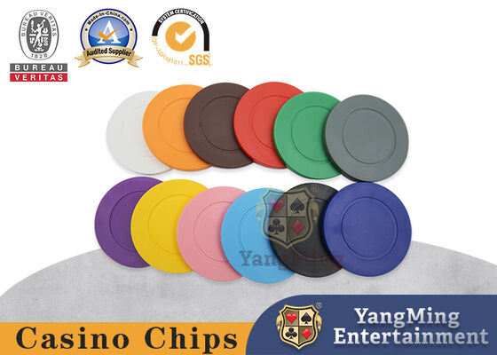 Jogo redondo monocromático plástico Chips For Roulette Poker Tables