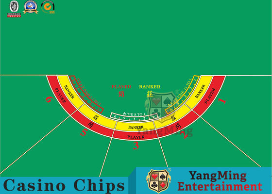 Jogador 6 nenhuma verde da bacará semicircular toalha de mesa impermeável profissional Texas Hold do jogo 4 eles Dragon Tiger Layout