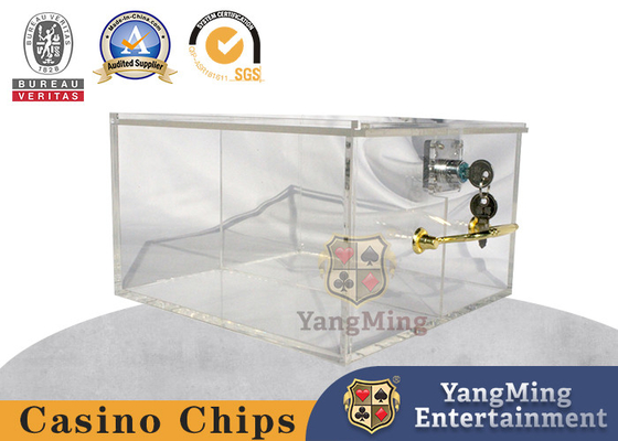 Casino acrílico transparente Lockable Chip Tray Portable Customizable de 2 grades