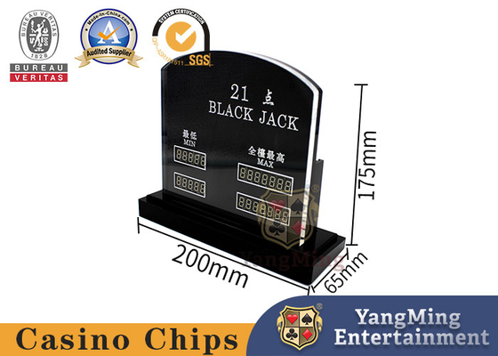 Gravação em acrílico Baccarat Black Jack Jogo de Poker Countertop LED Eletrônico Limitado Cartão Vermelho