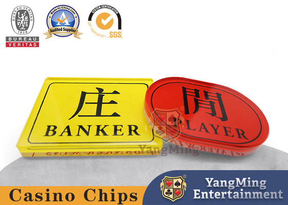Banqueiro vermelho e amarelo do jogo de tabela do casino de Crystal Acrylic Bet Board Baccarat do jogador